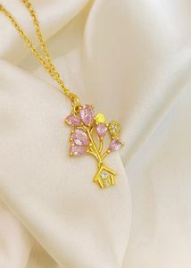 Pink Gemstone Tree of Life Pendant