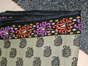 Paisley Print polyester saree multicolour
