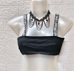 &#39;Love&#39; Straps Bralette Plus Freebie Earings 1 Set