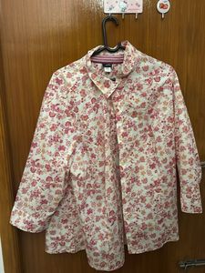Pink floral shirt