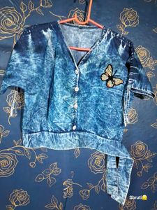 Denim Tie-Up Butterfly Top