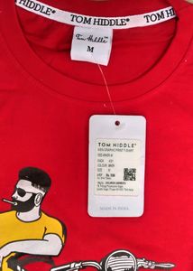 Brand New Cotton Bike Printed Red Mens Tshirts