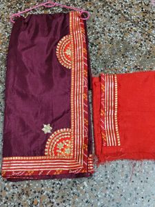 NEW Elegant Maroon Saree