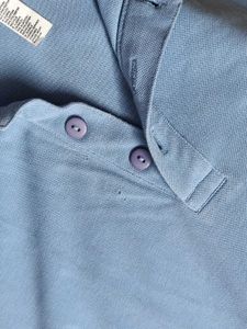 Adidas Men Blue Cotton Mix Polo Shirt