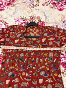 KalamkariRed Printed handloom Kurta