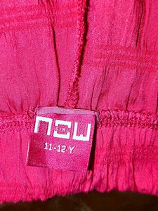 Pink Textured Casual Pants