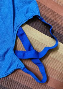 WBX Women Dri Fit Cross Back Blue Tank Top