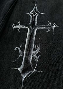 Black Jeans w/ Cross Design