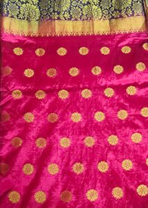 Pink &amp; Gold Silk Saree