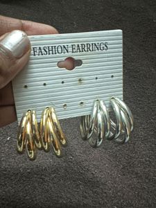 Combo Of Gold and Silver Hoops