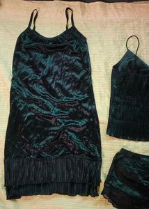3 In 1 Vintage Sexy  Black Nighty Set