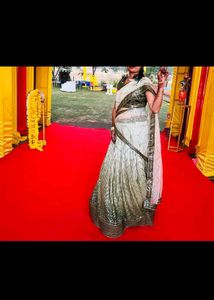 Elegant Green &amp;designer Lehenga &amp; Saree 2 In One