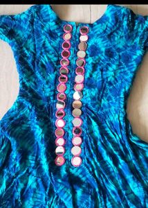 Blue Tie-Dye Dress