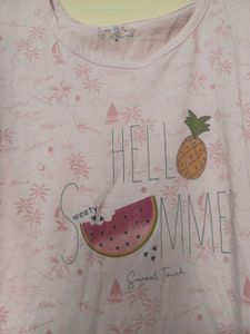Pink Summer Print T-Shirt