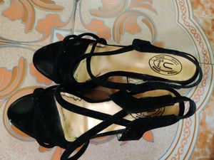 Black strappy heels