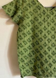 Green Stitched Top