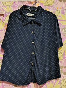 Polka Dot Button-Up Shirt