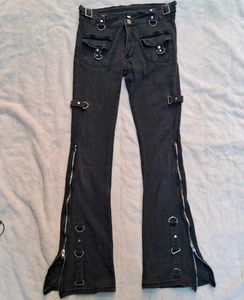 Gothic y2k grunge Punk bootcut Pants
