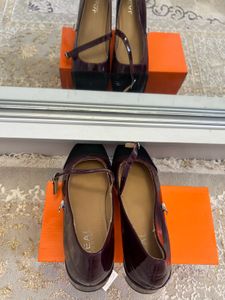 Burgundy &amp; Black Mary Jane Heels Imported