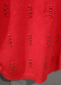 Red Embellished Sweater