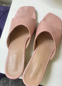 Pink Heeled Mules