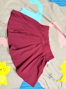 Maroon Skater Mini Skirt