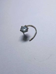 Sterling Silver diamond nose pin zirconia prong