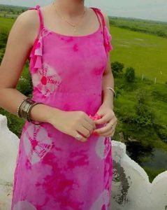 Strap Kurti Pink Dress