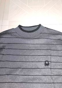 Striped Gray Long Sleeve Top