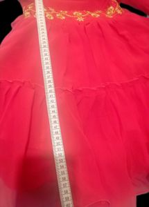Red Embroidered Party Dress