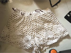 Crochet Beige Shorts