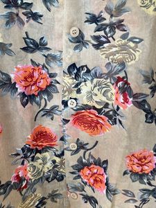 PURYS Beige Semi Formal Floral Full Sleeve Shirt