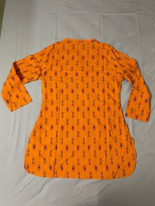 Max Cotton Kurti Orange Color