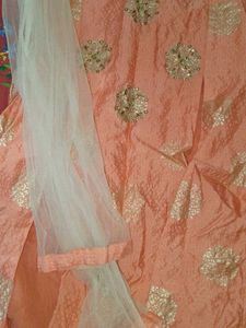 Ethnic dress with net dupatta