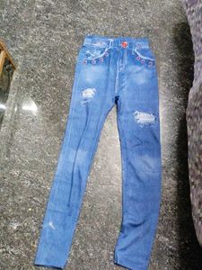 Girls Ripped Denim Jeans