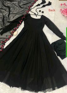 Elegant Black Ethnic Anarkali Set