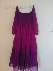 Purple Polka Dot Maxi Dress