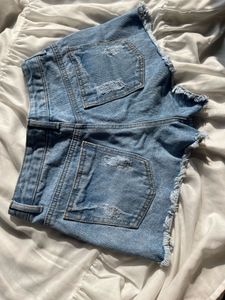Ripped Denim Shorts