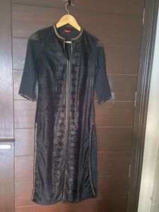 W BLACK VELVET KURTA (S)