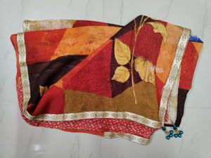 Geometric Floral Saree