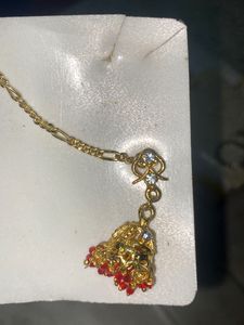 Heavy Red And gold Jewellery Set With Earrings An