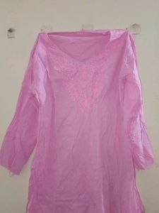 Embroidery Pink Kurta Top