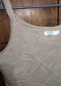 Casual Beige Crop Tank Top