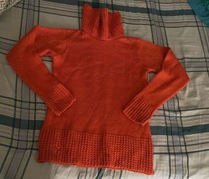 Orange Turtleneck Sweater