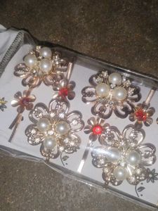 Pearl Flower Hair Pins