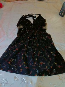 Y2K Black Halter Backless Dress