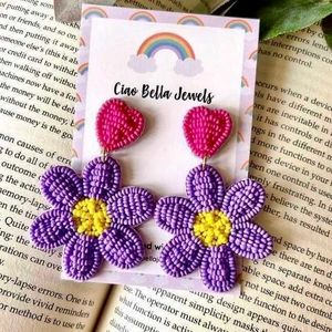 Daisy Purple Earrings 🌺