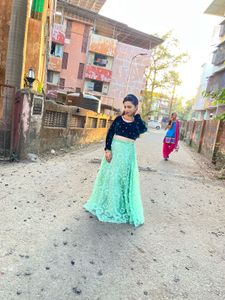 Elegant Green Lace Lehenga Set