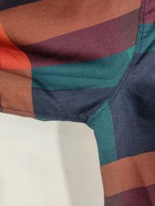 Multicolored Checked Printed Cap Attached Sweatshirt (Men)