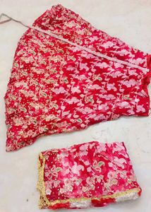 Red Floral Lehenga with dupatta